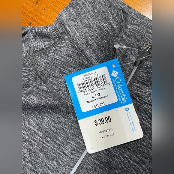 Nwt Columbia Womens Grey Peach Tree Half Zip Pullover Long Sleeve Baselayer L - Picture 3 of 5